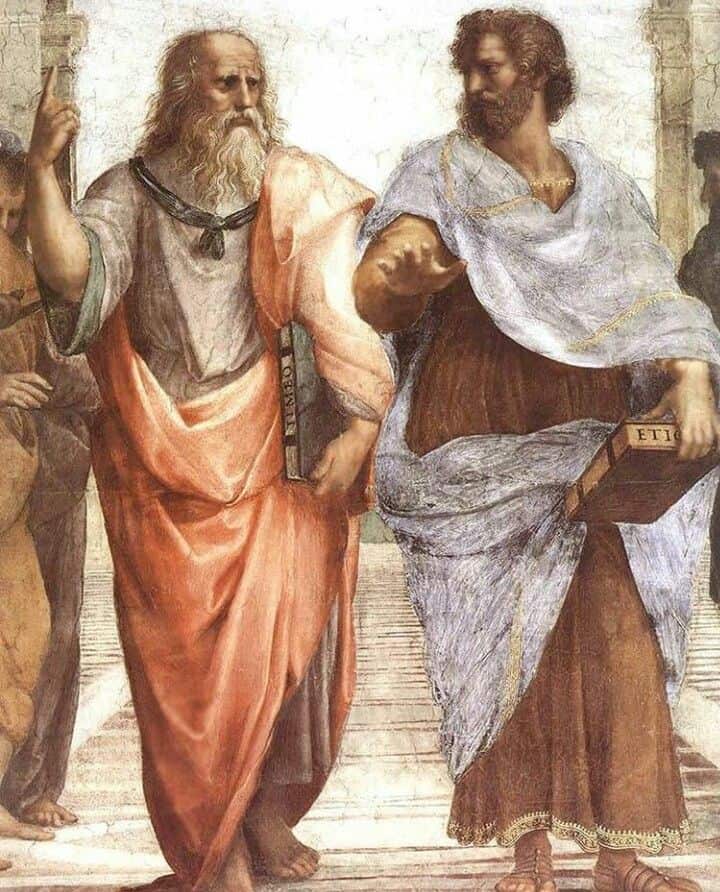 School of Athens painting - Focus on Plato and Aristotle