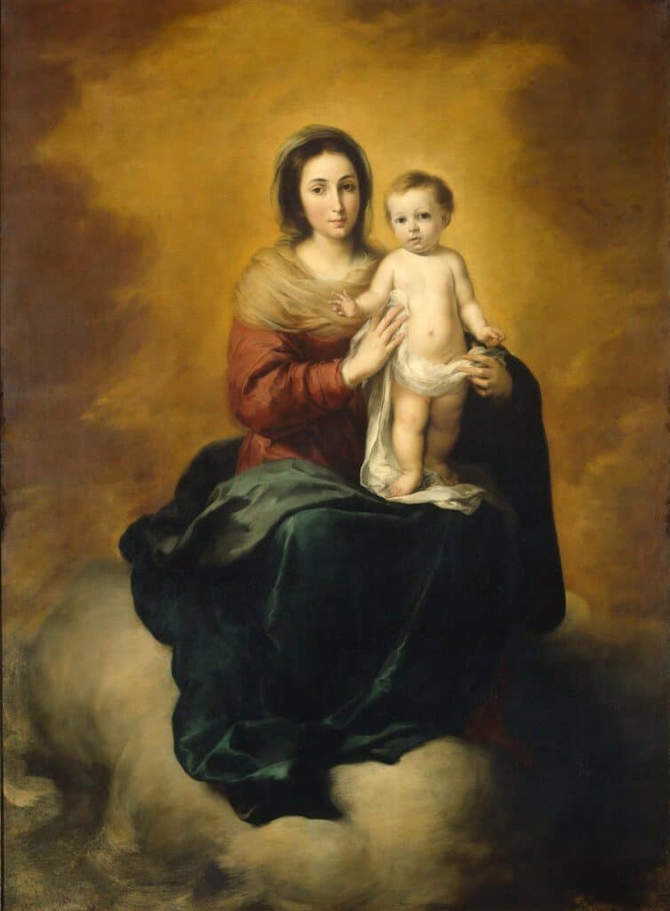 Painting of Virgin Mary, the Divine Mother, with the Christ Child